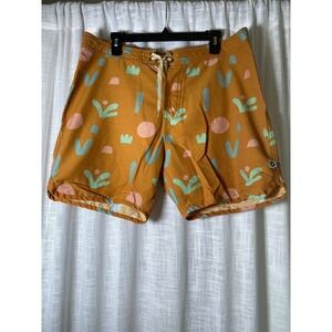 Mollusk California Mens Board Shorts Boardshorts Swim Trunks Cactus Surf | Sz 36